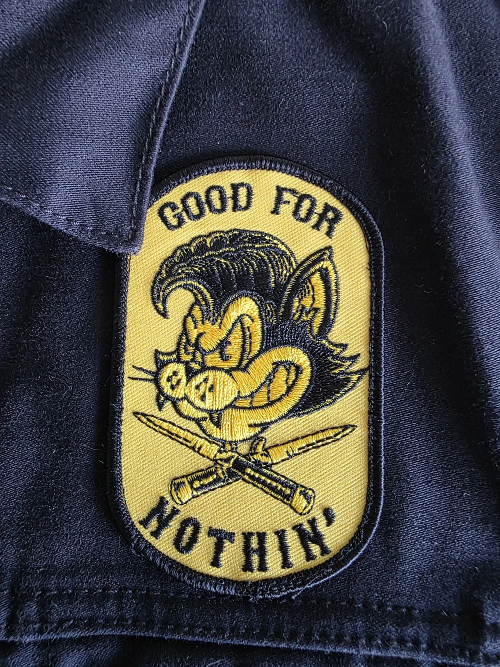 Levis Custom Bomber Trucker Black Embroidered Cat Patch Jacket
